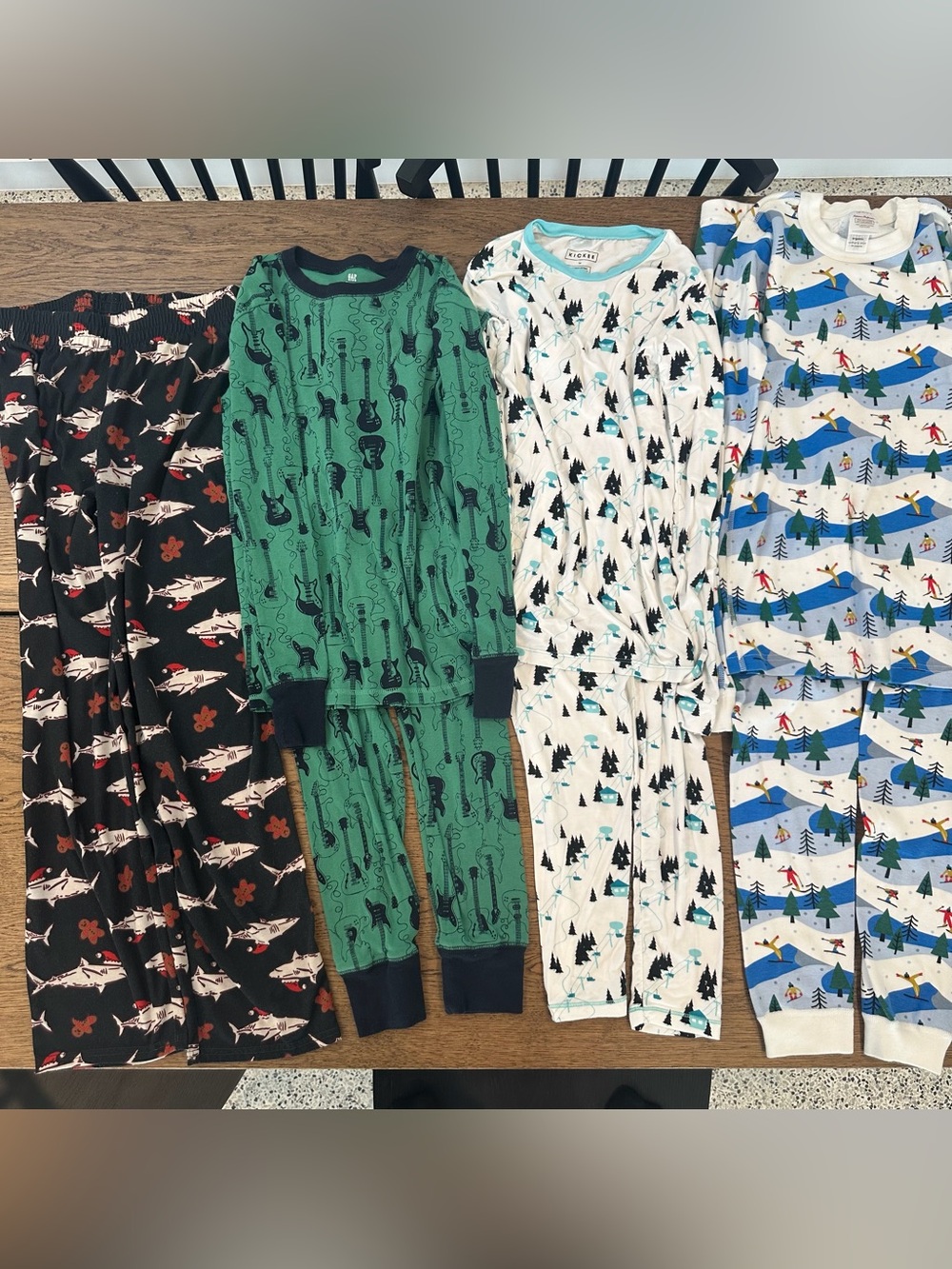 Kids Pajama Bundle Size 14 Gap Kickee Pants Hanna Andersson Winter Guitar Shark